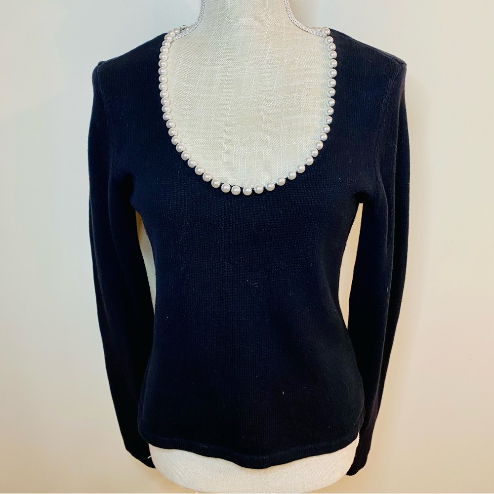 Michael Kors Black Knit with Pearl Details
